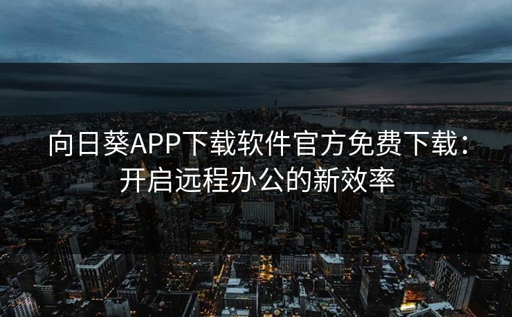 向日葵APP下载软件官方免费下载：开启远程办公的新效率